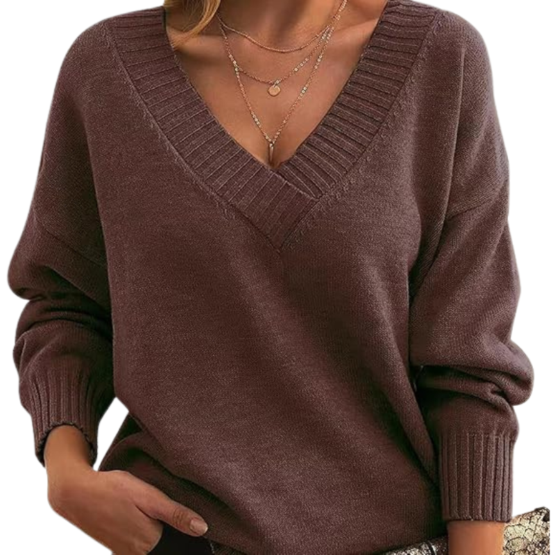 Luxe Cashmere V-Neck Sweater – Everyday Chic