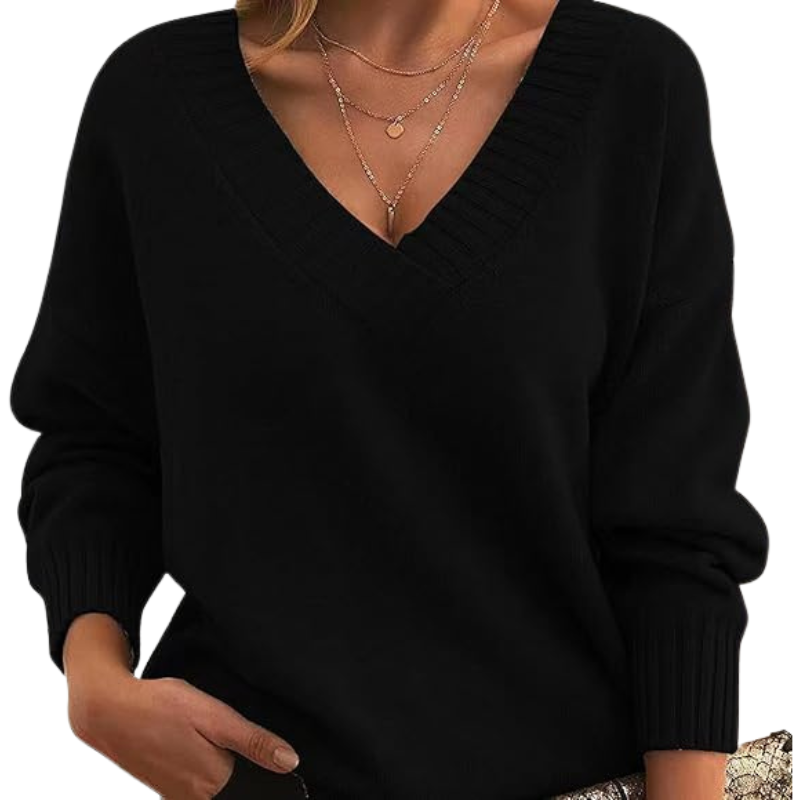 Luxe Cashmere V-Neck Sweater – Everyday Chic