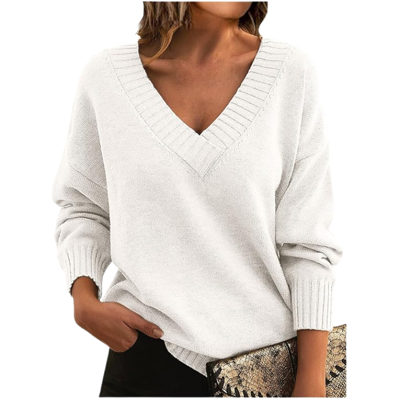 Luxe Cashmere V-Neck Sweater – Everyday Chic