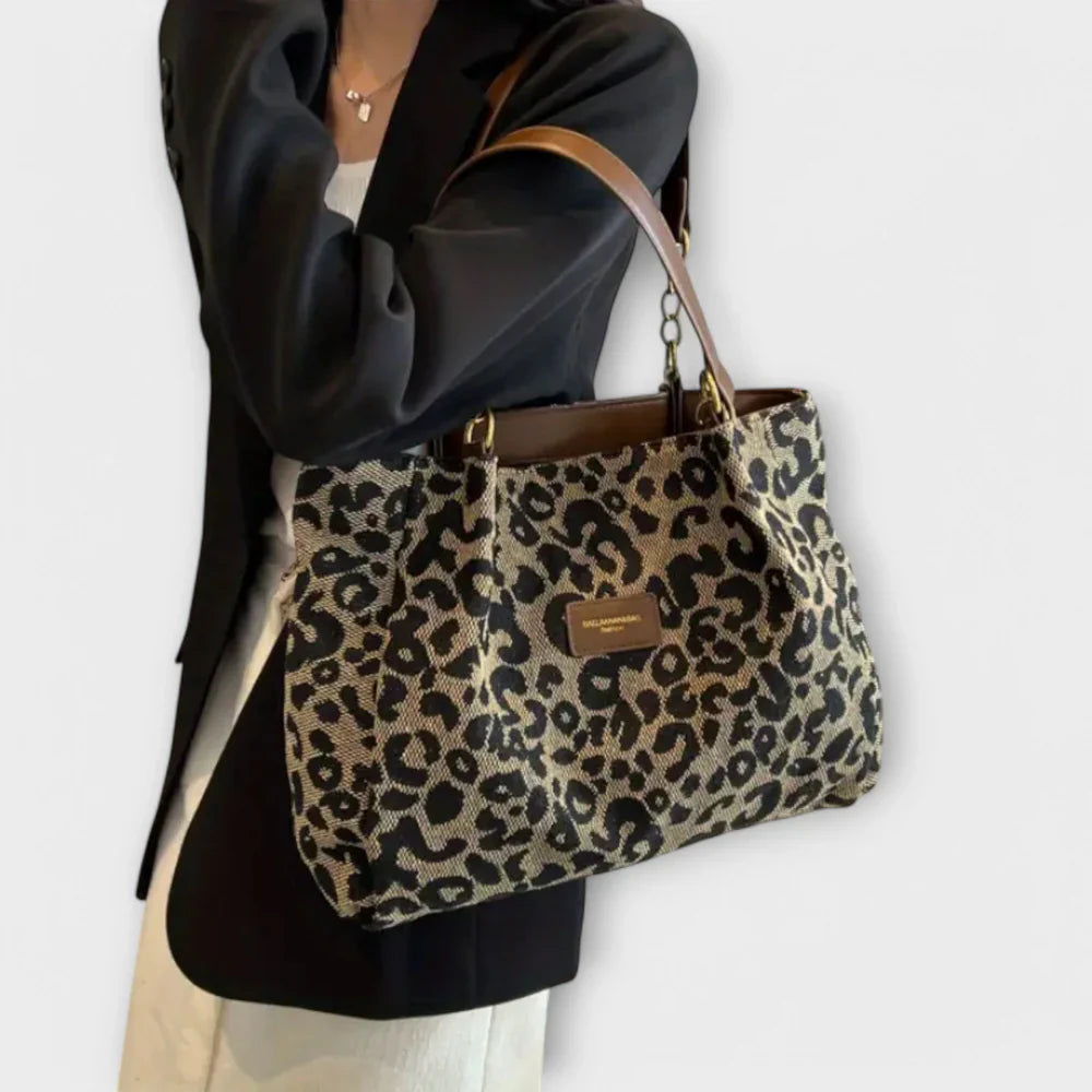Savannah Leopard Canvas Tote