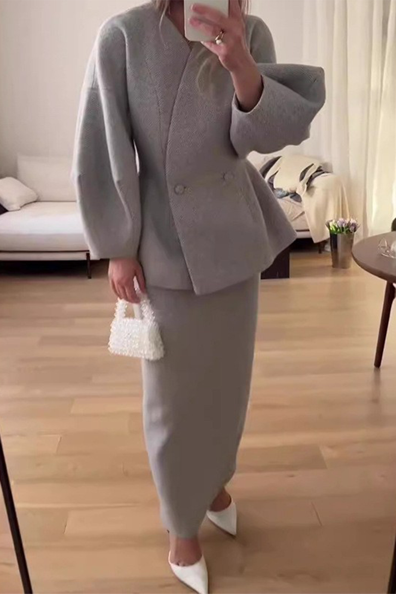 Selene Chic Buttoned Two-Piece Set