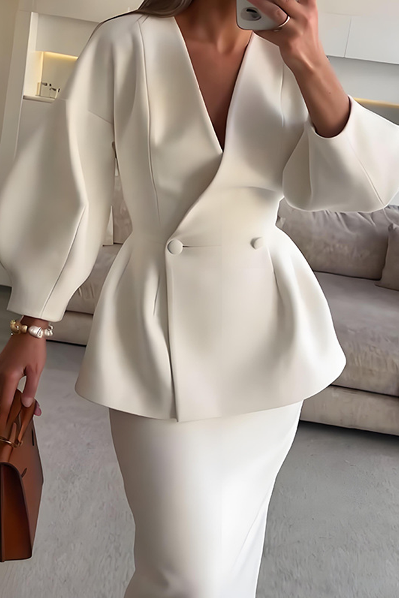 Selene Chic Buttoned Two-Piece Set