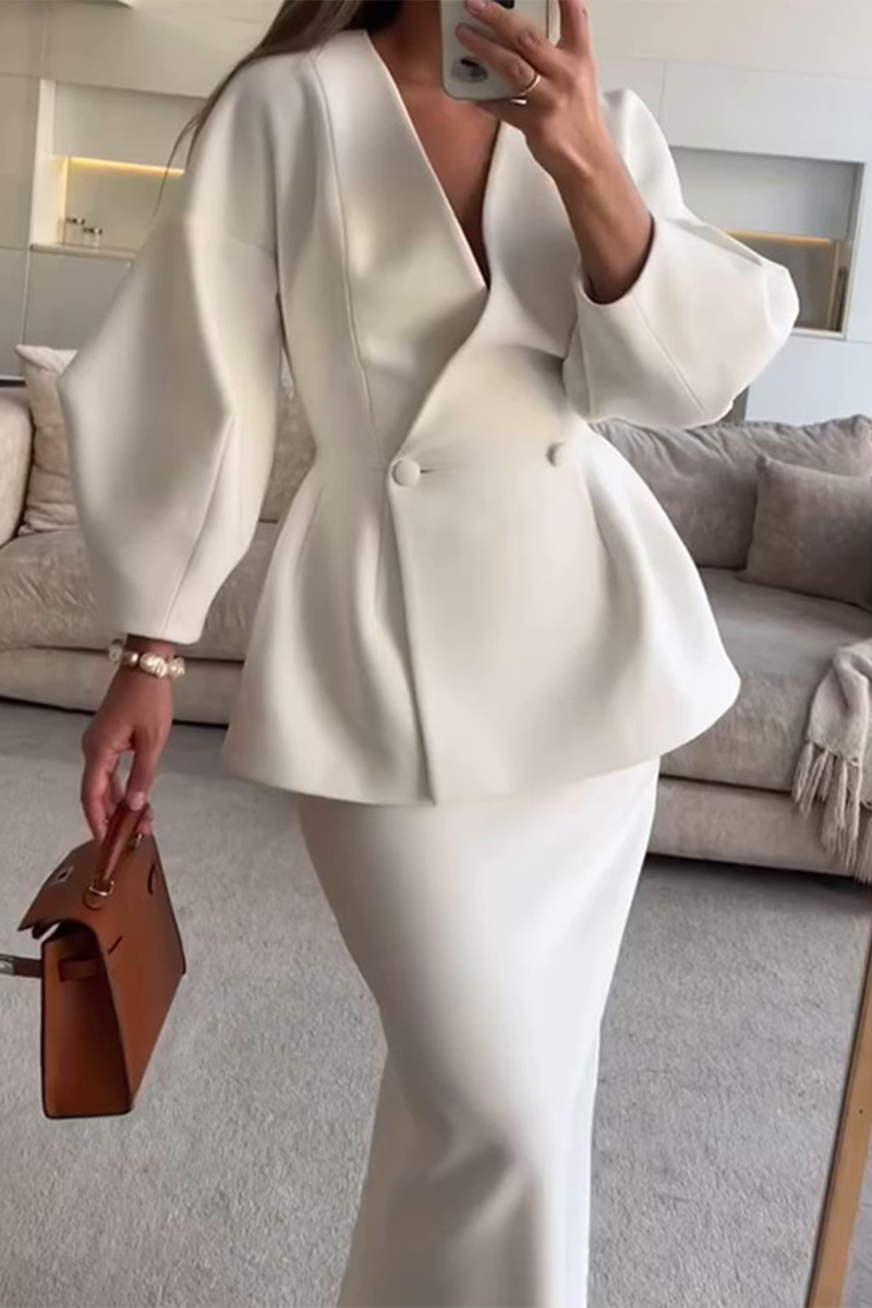 Selene Chic Buttoned Two-Piece Set