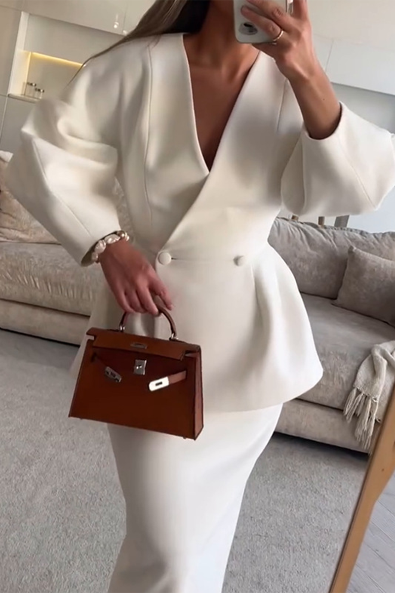 Selene Chic Buttoned Two-Piece Set