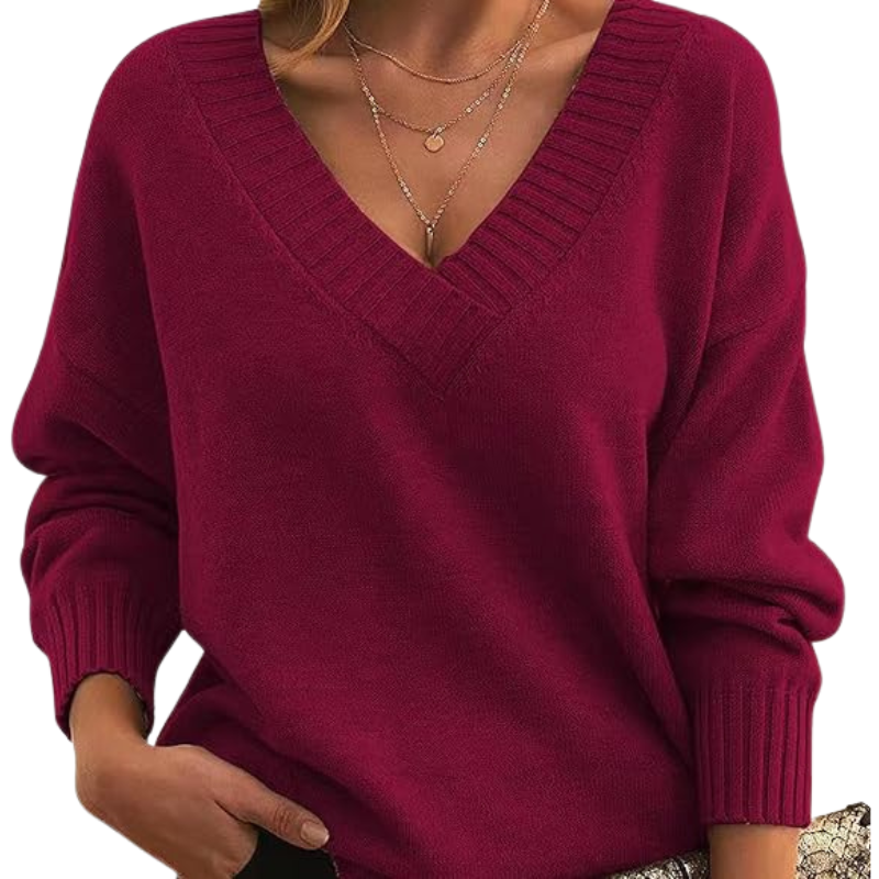 Luxe Cashmere V-Neck Sweater – Everyday Chic