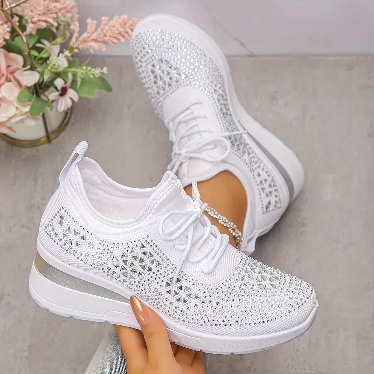 Elegant Orthopedic Sneakers with Sparkling