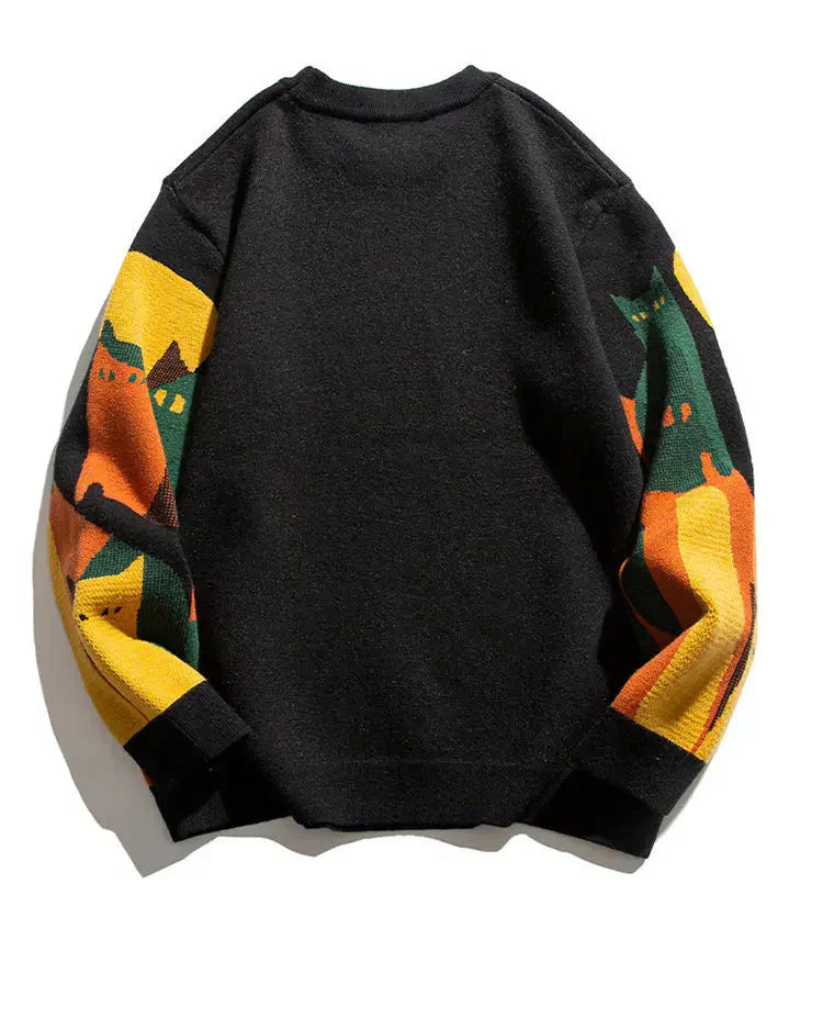 Moonlit Cat Knit Sweater