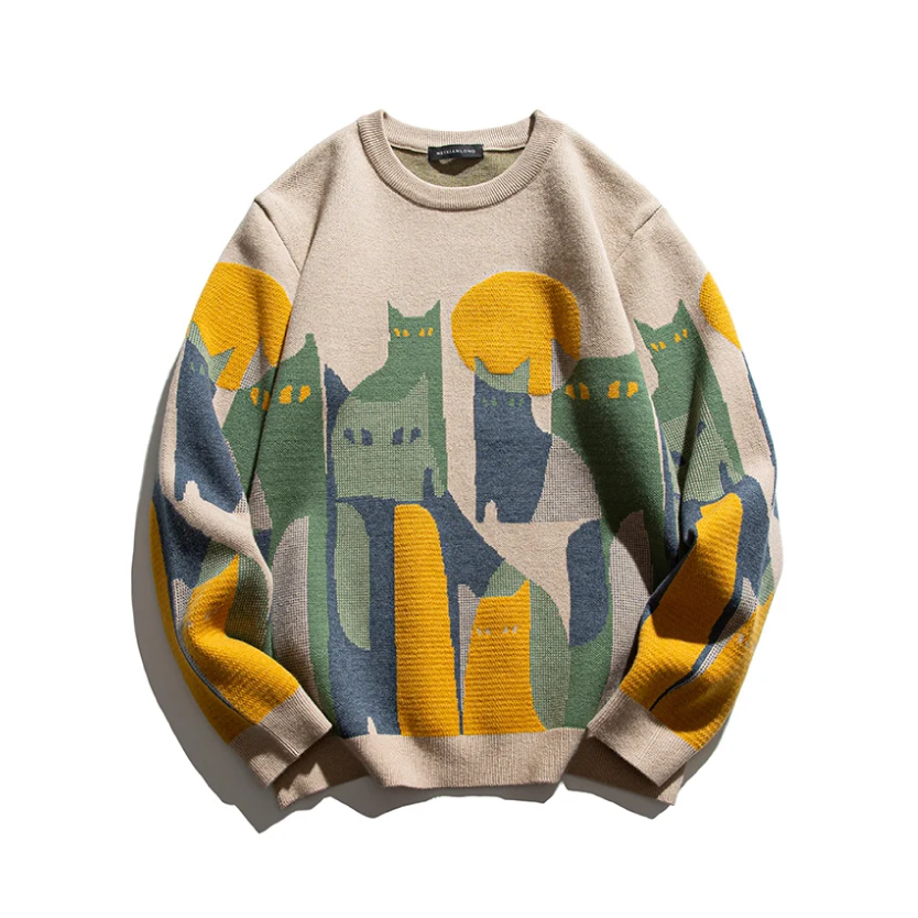Moonlit Cat Knit Sweater