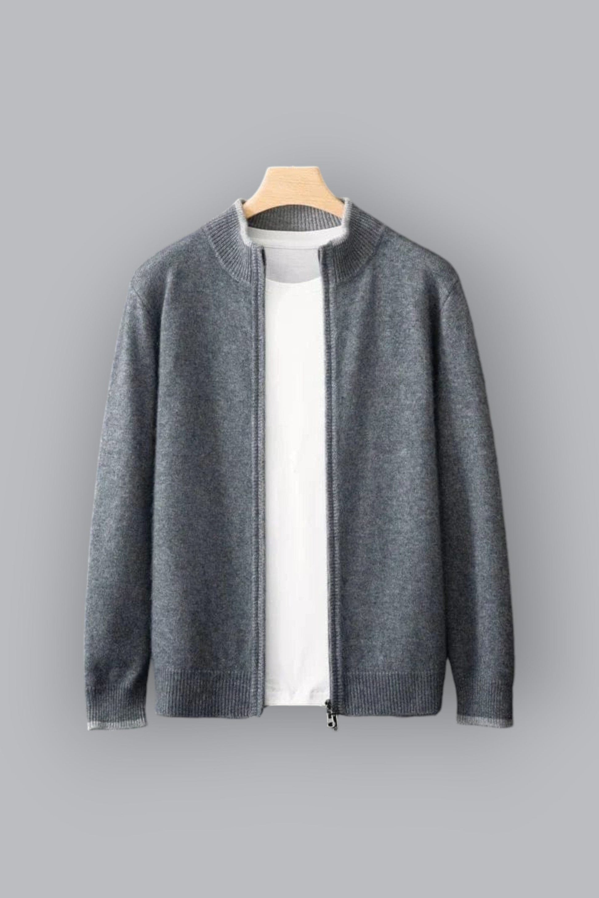 Wellington Zip-Up Knit Sweater