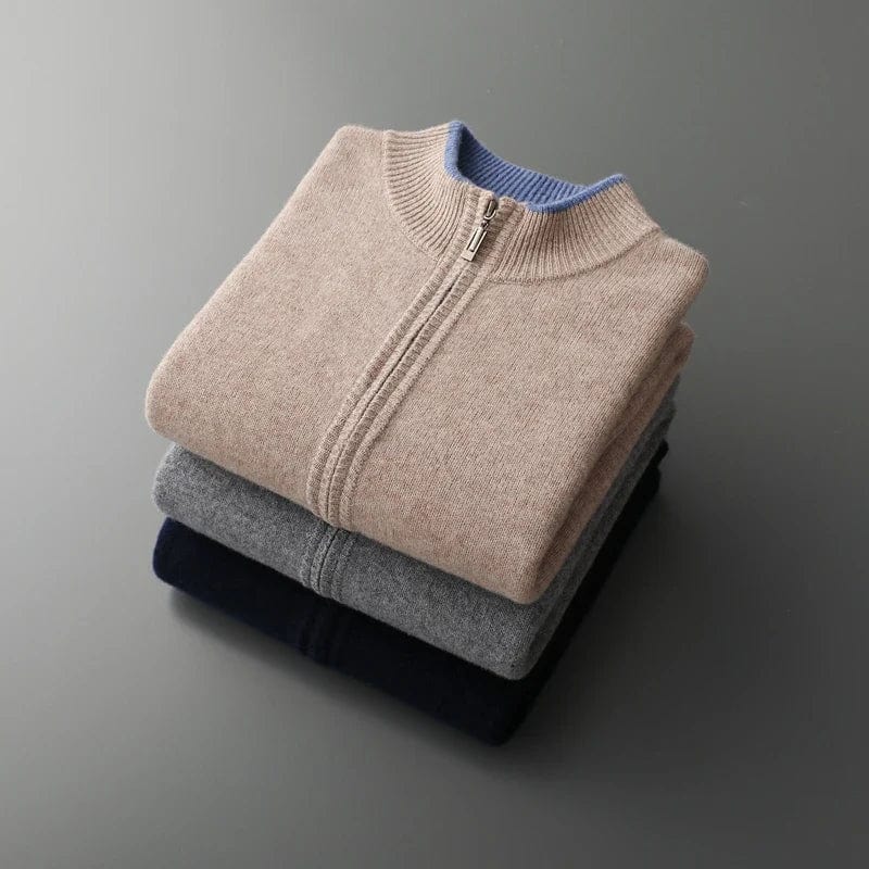 Wellington Zip-Up Knit Sweater