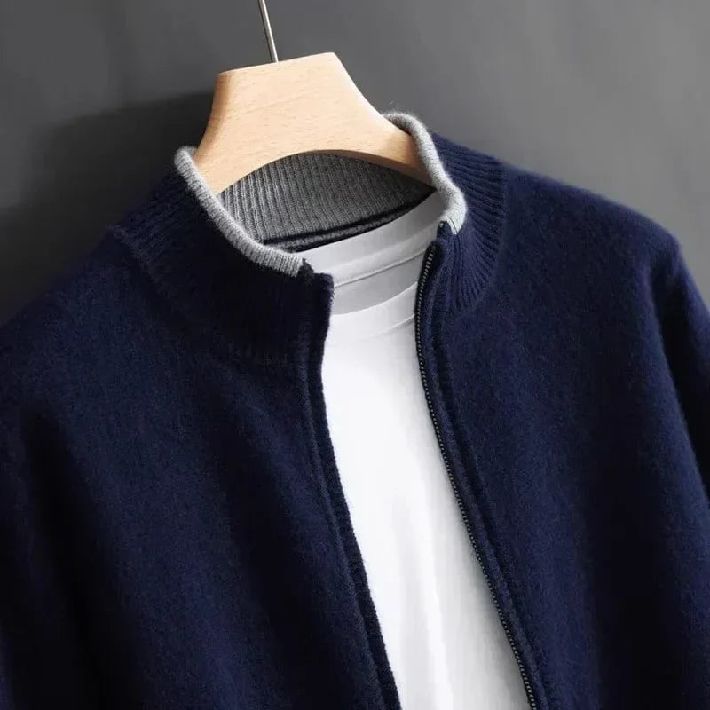 Wellington Zip-Up Knit Sweater