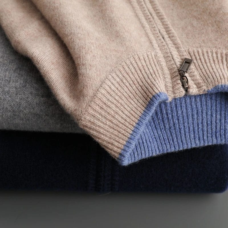 Wellington Zip-Up Knit Sweater