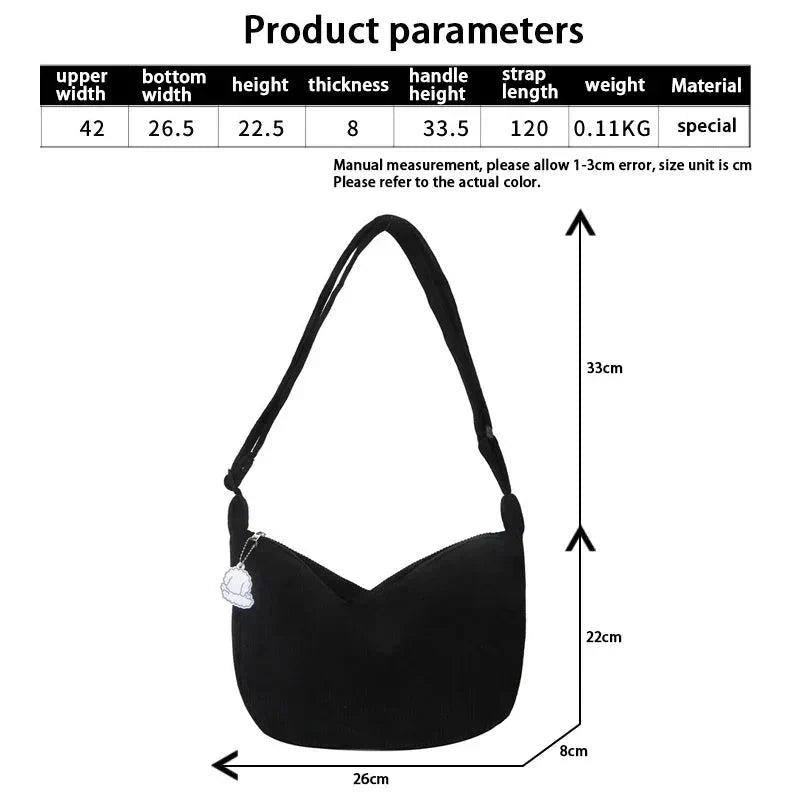 Aria Corduroy Shoulder Bag